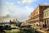 Famous Palace Paintings - The Bacino, Venice, Looking Towards The Grand Canal, With The Dogana, The Salute, The Piazetta And The Doges Palace